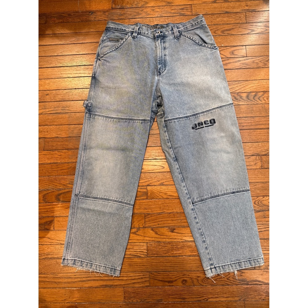 Vintage JNCO Jeans Mens 38x32 Light Wash Baggy Double Knee Carpenter Pants USA